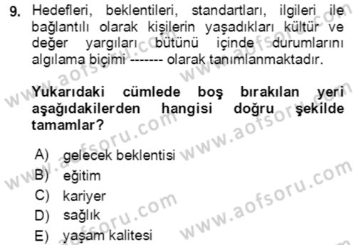 Göç Ve Göç Sorunları Dersi 2022 - 2023 Yılı (Final) Dönem Sonu Sınavı 9. Soru