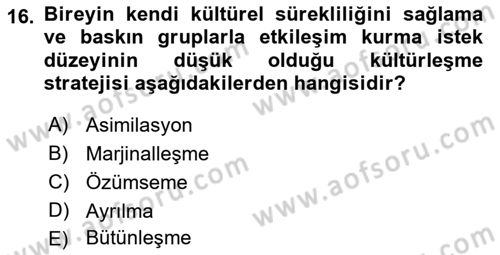 Göç Ve Göçmen Sorunları Dersi 2018 - 2019 Yılı 3 Ders Sınav Soruları 16. Soru