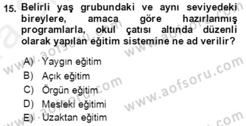 Göç Ve Göçmen Sorunları Dersi Ara Sınavı Deneme Sınav Soruları 15. Soru