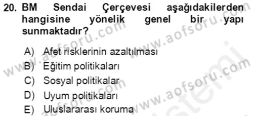 Göç Ve Göçmen Sorunları Dersi Ara Sınavı Deneme Sınav Soruları 20. Soru