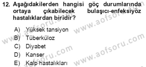 Göç Ve Göçmen Sorunları Dersi 2018 - 2019 Yılı (Final) Dönem Sonu Sınav Soruları 12. Soru