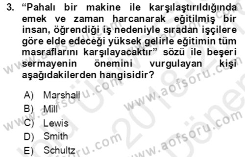 Göç Ve Göçmen Sorunları Dersi 2018 - 2019 Yılı (Final) Dönem Sonu Sınav Soruları 3. Soru