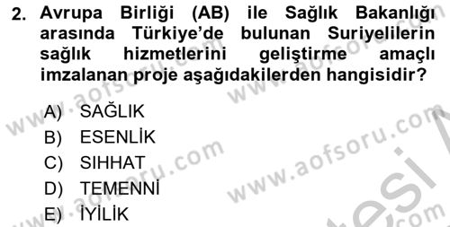 Göç Ve Göçmen Sorunları Dersi 2018 - 2019 Yılı Yaz Okulu Sınav Soruları 2. Soru