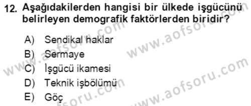 Göç Ve Göçmen Sorunları Dersi 2019 - 2020 Yılı (Final) Dönem Sonu Sınav Soruları 12. Soru