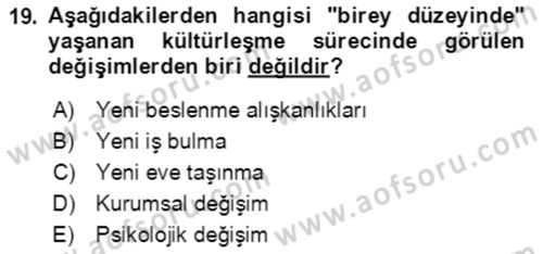 Göç Ve Göçmen Sorunları Dersi 2019 - 2020 Yılı (Final) Dönem Sonu Sınav Soruları 19. Soru