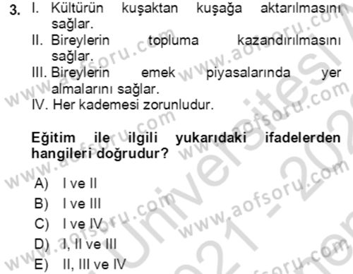 Göç Ve Göçmen Sorunları Dersi 2021 - 2022 Yılı (Final) Dönem Sonu Sınav Soruları 3. Soru