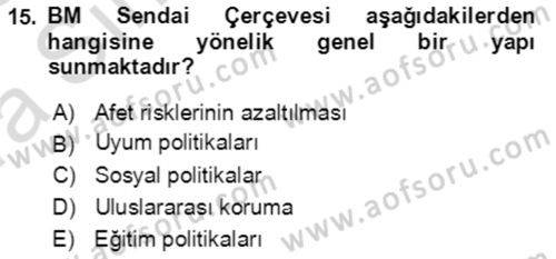 Göç Ve Göçmen Sorunları Dersi Ara Sınavı Deneme Sınav Soruları 15. Soru