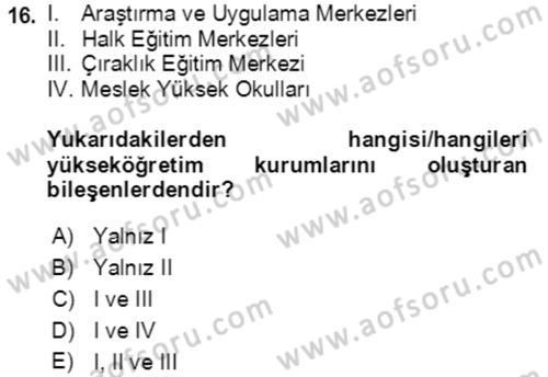 Göç Ve Göçmen Sorunları Dersi Ara Sınavı Deneme Sınav Soruları 16. Soru