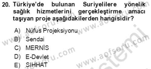 Göç Ve Göçmen Sorunları Dersi 2022 - 2023 Yılı Yaz Okulu Sınav Soruları 20. Soru