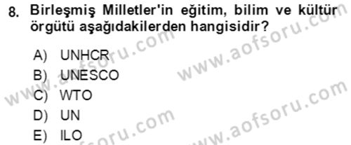 Göç Ve Göçmen Sorunları Dersi 2022 - 2023 Yılı Yaz Okulu Sınav Soruları 8. Soru