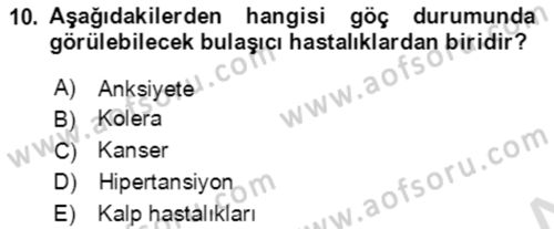 Göç Ve Göçmen Sorunları Dersi 2023 - 2024 Yılı Yaz Okulu Sınav Soruları 10. Soru