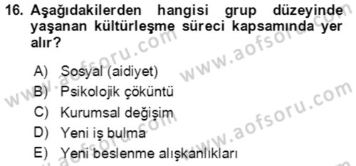 Göç Ve Göçmen Sorunları Dersi 2023 - 2024 Yılı Yaz Okulu Sınav Soruları 16. Soru