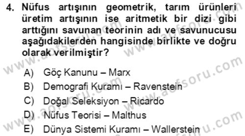 Göç Ve Göçmen Sorunları Dersi 2023 - 2024 Yılı Yaz Okulu Sınav Soruları 4. Soru