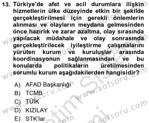 Göç Ve Göçmen Sorunları Dersi 2024 - 2025 Yılı (Vize) Ara Sınav Soruları 13. Soru