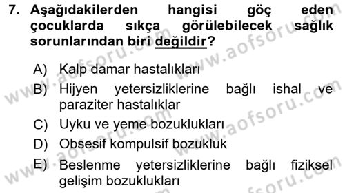 Göç Ve Göçmen Sorunları Dersi 2024 - 2025 Yılı (Final) Dönem Sonu Sınav Soruları 7. Soru