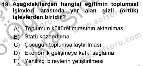 Göç Ve Göçmen Sorunları Dersi 2025 - 2026 Yılı (Vize) Ara Sınav Soruları 19. Soru