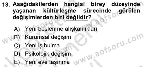 Göç Ve Göçmen Sorunları Dersi 2025 - 2026 Yılı (Final) Dönem Sonu Sınav Soruları 13. Soru