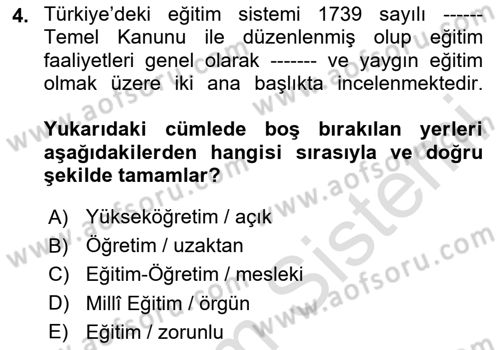 Göç Ve Göçmen Sorunları Dersi 2025 - 2026 Yılı (Final) Dönem Sonu Sınav Soruları 4. Soru