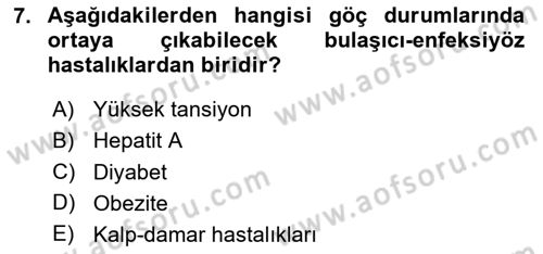 Göç Ve Göçmen Sorunları Dersi 2025 - 2026 Yılı (Final) Dönem Sonu Sınav Soruları 7. Soru