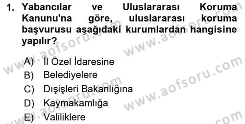 Göç Ve Göçmen Sorunları Dersi 2025 - 2026 Yılı Yaz Okulu Sınav Soruları 1. Soru
