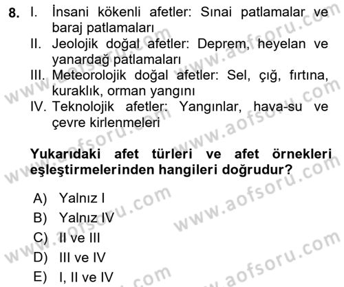 Göç Ve Göçmen Sorunları Dersi 2025 - 2026 Yılı Yaz Okulu Sınav Soruları 8. Soru