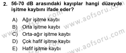 Özel Gereksinimli Bireyler İçin Afet ve Acil Durum Yönetimi Dersi 2018 - 2019 Yılı Yaz Okulu Sınavı 2. Soru