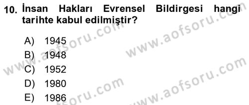 Özel Gereksinimli Bireyler İçin Afet ve Acil Durum Yönetimi Dersi 2021 - 2022 Yılı (Vize) Ara Sınav Soruları 10. Soru