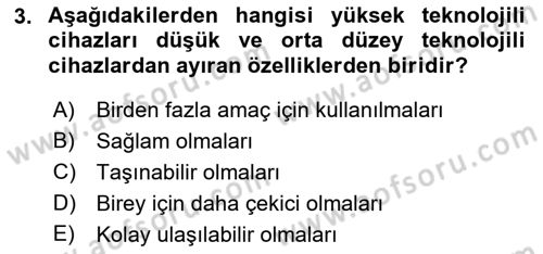 Özel Gereksinimli Bireyler İçin Afet ve Acil Durum Yönetimi Dersi 2021 - 2022 Yılı (Vize) Ara Sınav Soruları 3. Soru