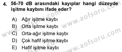 Özel Gereksinimli Bireyler İçin Afet ve Acil Durum Yönetimi Dersi 2023 - 2024 Yılı (Vize) Ara Sınavı 4. Soru