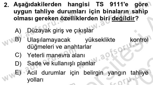 Özel Gereksinimli Bireyler İçin Afet ve Acil Durum Yönetimi Dersi 2023 - 2024 Yılı (Final) Dönem Sonu Sınav Soruları 2. Soru