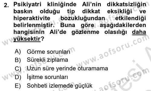 Özel Gereksinimli Bireyler İçin Afet ve Acil Durum Yönetimi Dersi 2024 - 2025 Yılı (Vize) Ara Sınav Soruları 2. Soru