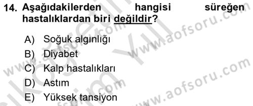 Özel Gereksinimli Bireyler İçin Afet ve Acil Durum Yönetimi Dersi 2024 - 2025 Yılı Yaz Okulu Sınav Soruları 14. Soru