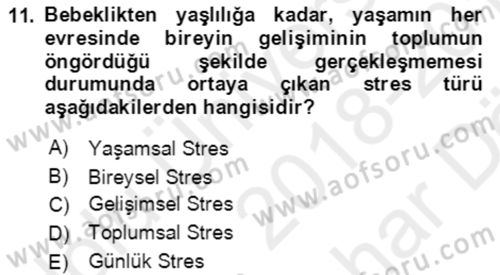 Acil Çağrı Yönetimi Dersi 2018 - 2019 Yılı (Vize) Ara Sınav Soruları 11. Soru