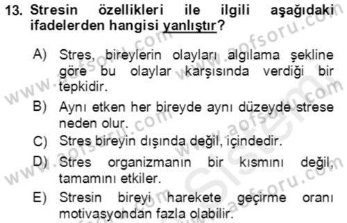 Acil Çağrı Yönetimi Dersi 2018 - 2019 Yılı (Vize) Ara Sınav Soruları 13. Soru