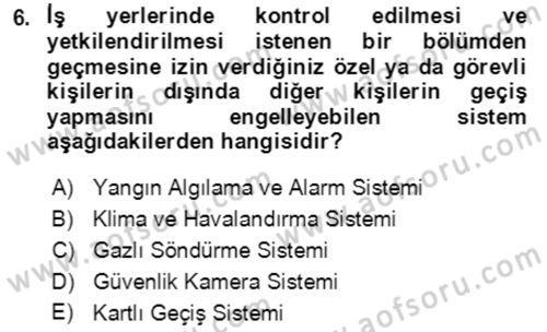Acil Çağrı Yönetimi Dersi 2021 - 2022 Yılı (Vize) Ara Sınav Soruları 6. Soru