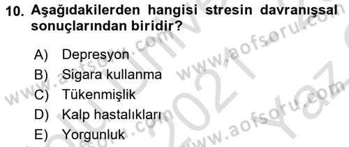 Acil Çağrı Yönetimi Dersi 2021 - 2022 Yılı Yaz Okulu Sınav Soruları 10. Soru