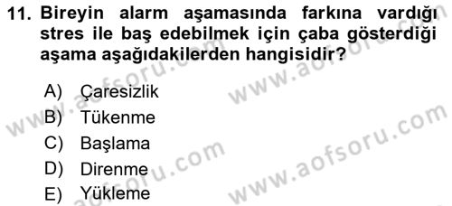 Acil Çağrı Yönetimi Dersi 2021 - 2022 Yılı Yaz Okulu Sınav Soruları 11. Soru