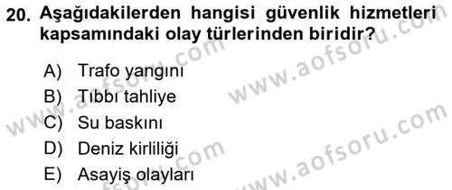 Acil Çağrı Yönetimi Dersi 2023 - 2024 Yılı (Vize) Ara Sınav Soruları 20. Soru