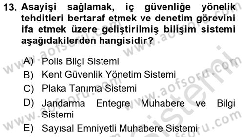 Acil Çağrı Yönetimi Dersi 2023 - 2024 Yılı (Final) Dönem Sonu Sınav Soruları 13. Soru