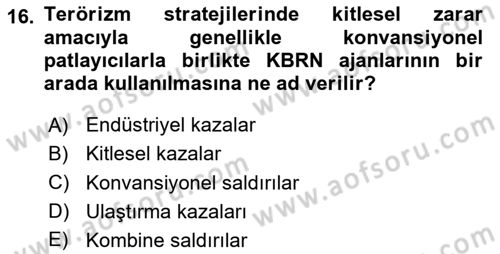 Acil Çağrı Yönetimi Dersi 2023 - 2024 Yılı (Final) Dönem Sonu Sınav Soruları 16. Soru