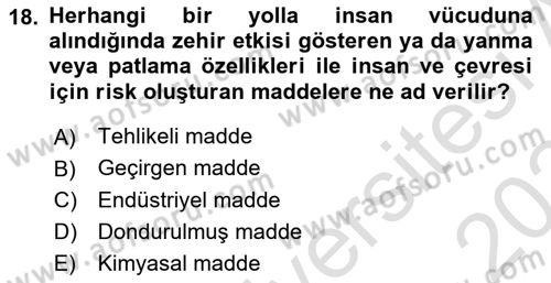 Acil Çağrı Yönetimi Dersi 2023 - 2024 Yılı (Final) Dönem Sonu Sınav Soruları 18. Soru