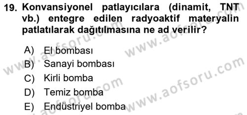 Acil Çağrı Yönetimi Dersi 2023 - 2024 Yılı Yaz Okulu Sınav Soruları 19. Soru