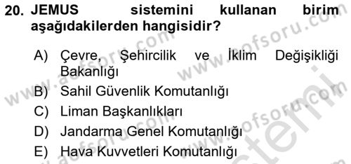 Acil Çağrı Yönetimi Dersi 2023 - 2024 Yılı Yaz Okulu Sınav Soruları 20. Soru