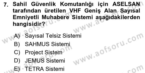 Acil Çağrı Yönetimi Dersi 2023 - 2024 Yılı Yaz Okulu Sınav Soruları 7. Soru