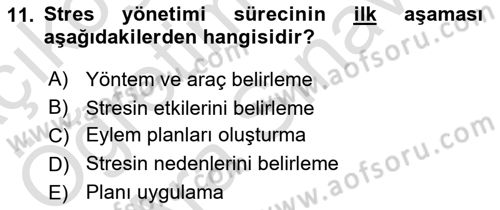 Acil Çağrı Yönetimi Dersi 2024 - 2025 Yılı (Vize) Ara Sınav Soruları 11. Soru