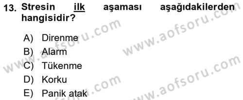 Acil Çağrı Yönetimi Dersi 2024 - 2025 Yılı (Vize) Ara Sınav Soruları 13. Soru