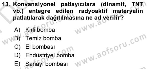 Acil Çağrı Yönetimi Dersi 2024 - 2025 Yılı (Final) Dönem Sonu Sınav Soruları 13. Soru