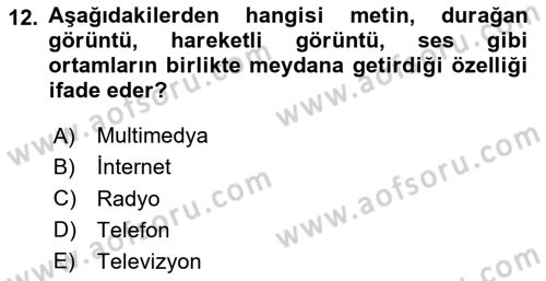 Acil Çağrı Yönetimi Dersi 2024 - 2025 Yılı Yaz Okulu Sınav Soruları 12. Soru