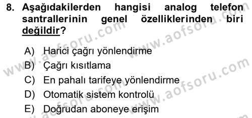 Acil Çağrı Yönetimi Dersi 2024 - 2025 Yılı Yaz Okulu Sınav Soruları 8. Soru