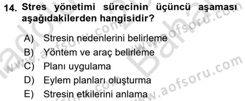 Acil Çağrı Yönetimi Dersi 2025 - 2026 Yılı (Vize) Ara Sınav Soruları 14. Soru